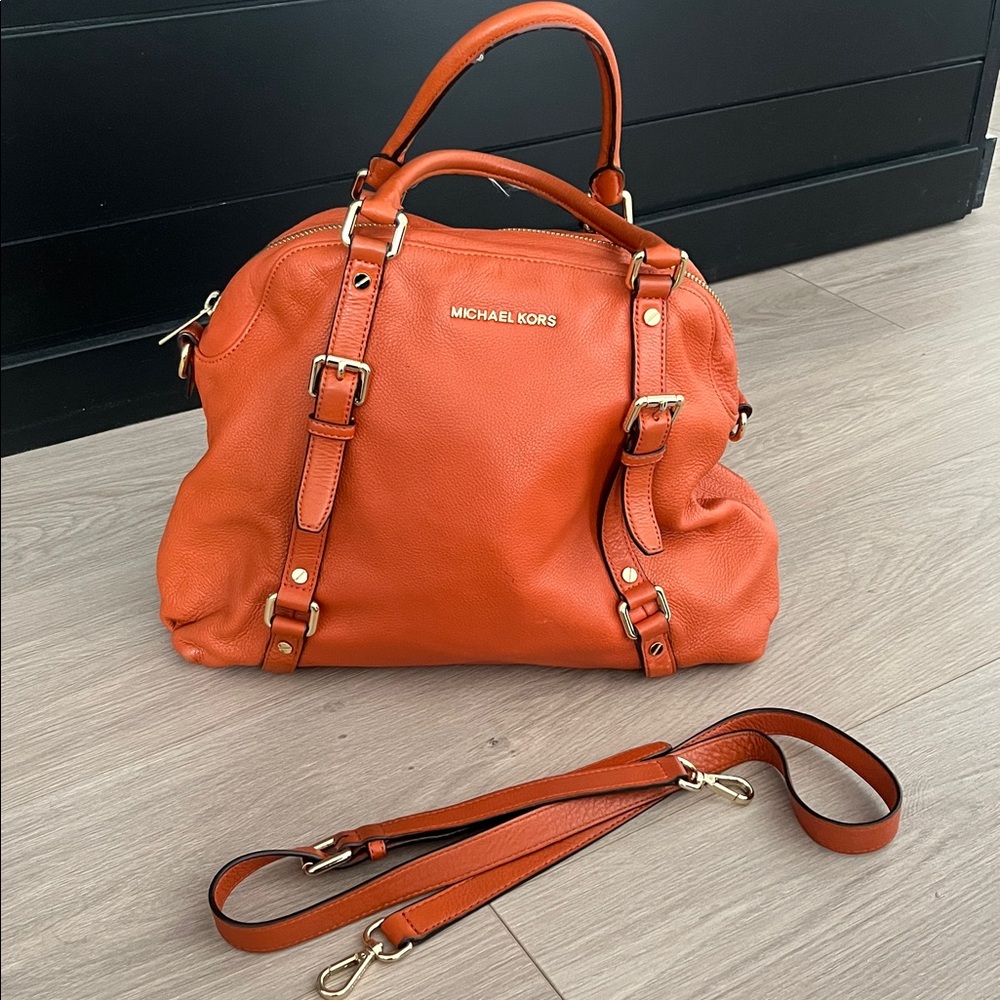 Michael Kors Tangerine Leather Satchel